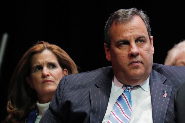 Former New Jersey Gov. Chris Christie (seen here with his wife, Mary Pat, on the left) is writing a book about his political past.