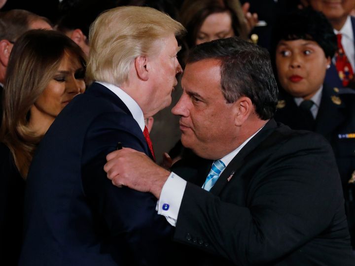 President Trump greets Christie at the White House in October 2017.