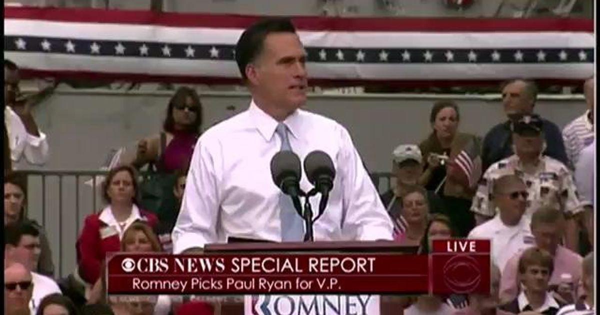 Mitt Romney Picks Paul Ryan As His Running Mate Huffpost Videos