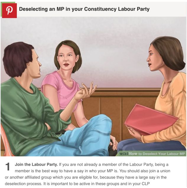 A page from the 'WikiHow Guide' to Labour MP deselection