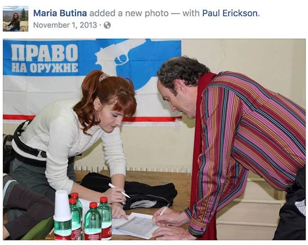 Butina and Erickson in a photo she posted to Facebook in 2013.