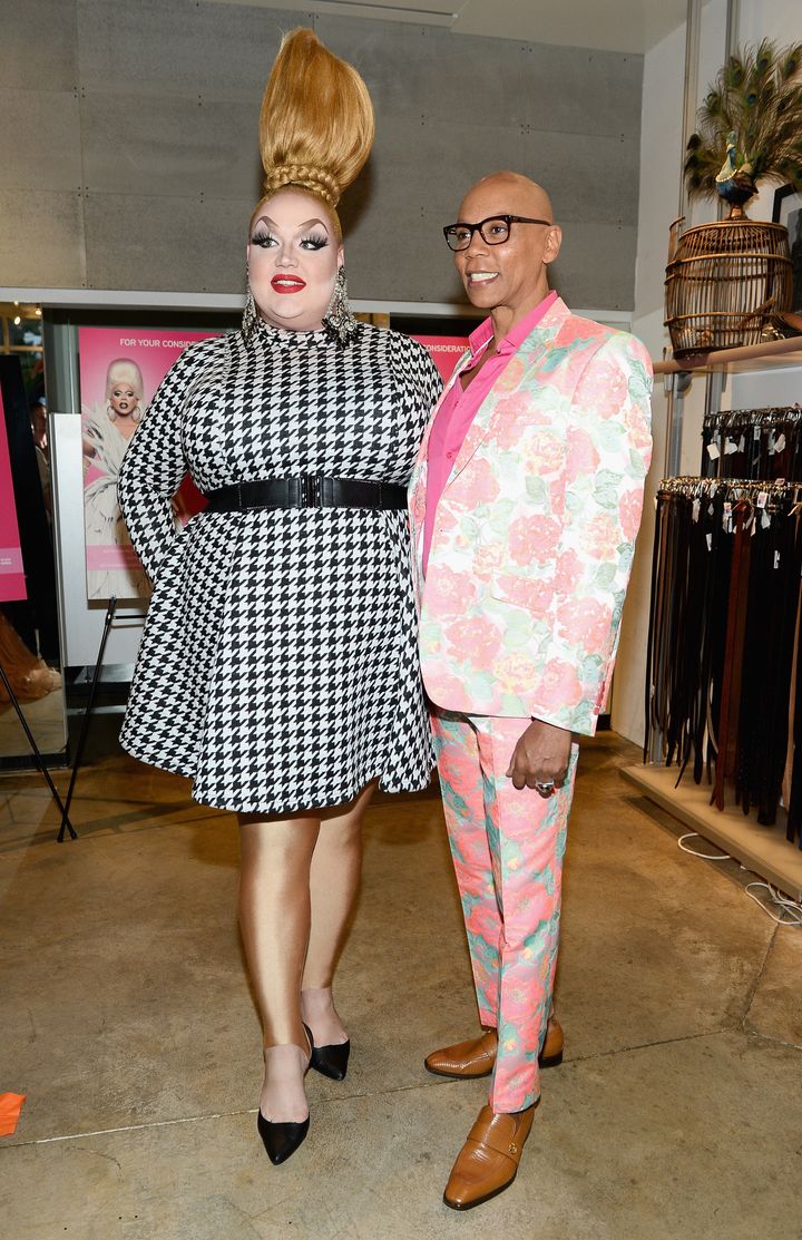 Eureka O'Hara and RuPaul attend the FYC Costume Exhibit Launch Party for "RuPaul's Drag Race" in Los Angeles on June 12, 2017.