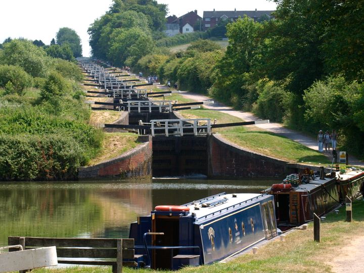 The Caen Hill Locks on another stretch of the Kennet and Avon Canal.