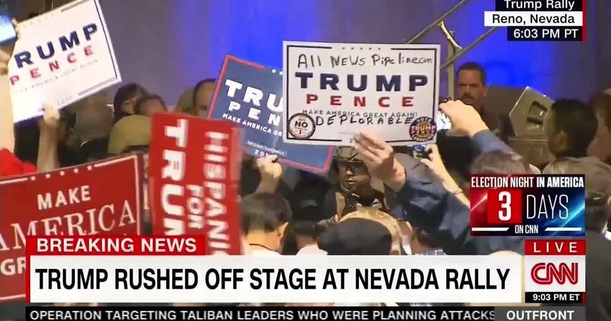 Donald Trump Rushed Off Stage At Nevada Rally Huffpost Videos 2101