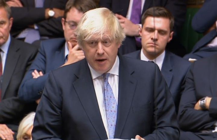 Boris Johnson during his resignation speech in Parliament on Wednesday 