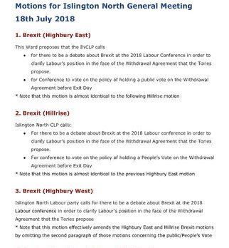 The motions tabled by activists in Corbyn's local party