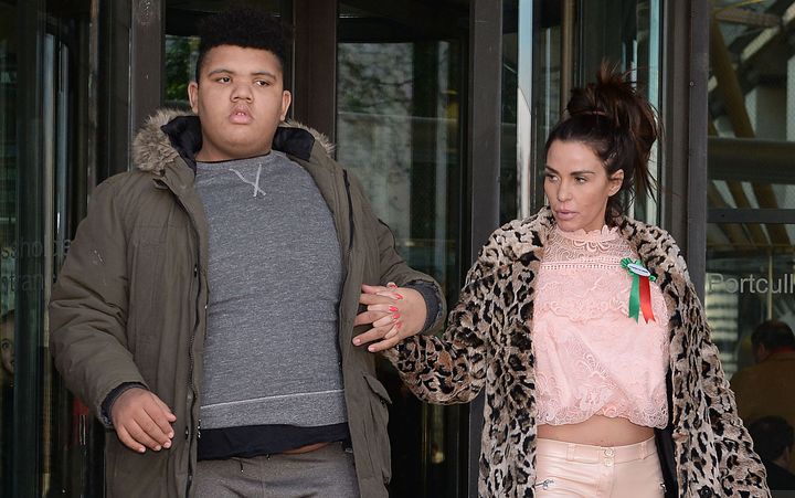 Katie Price with her disabled teenage son Harvey 