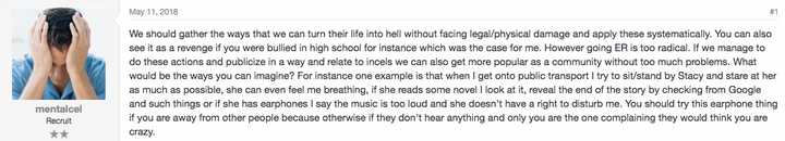 An incel shares his everyday strategies for turning women's lives "into hell."