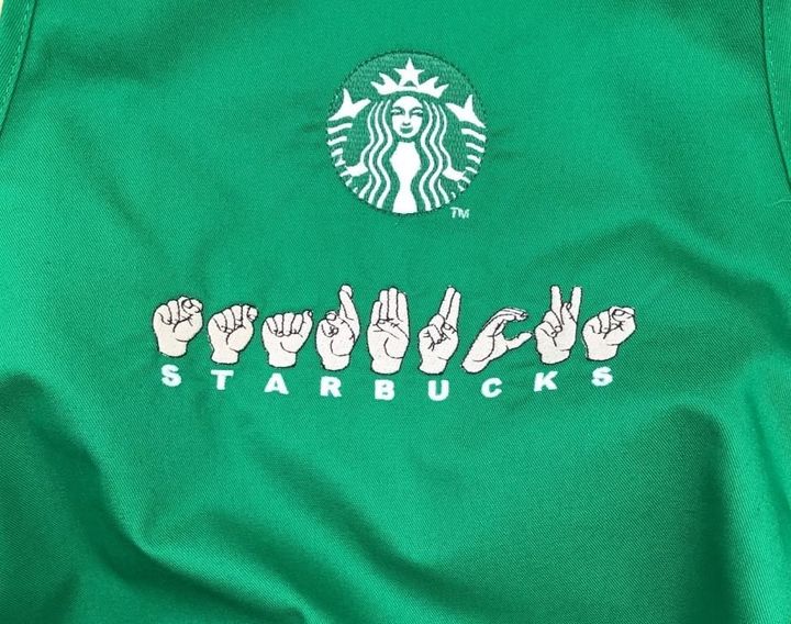 Starbucks in ASL finger spelling.