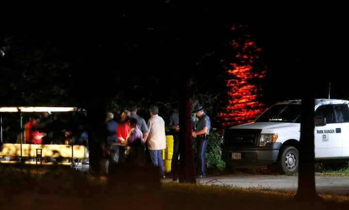 Emergency responders work at Table Rock Lake after a deadly boat accident in Branson, Missouri, Thursday.