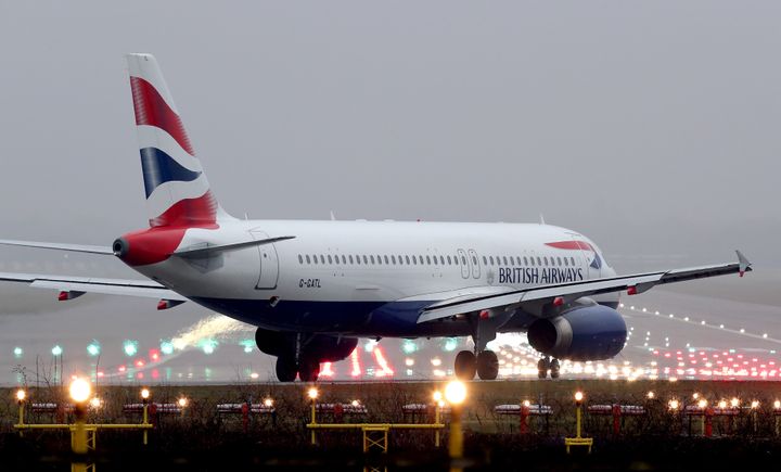 A British Airways Airbus A320-232 plane prepares to take off at Gatwick Airport in West Sussex (file photo).