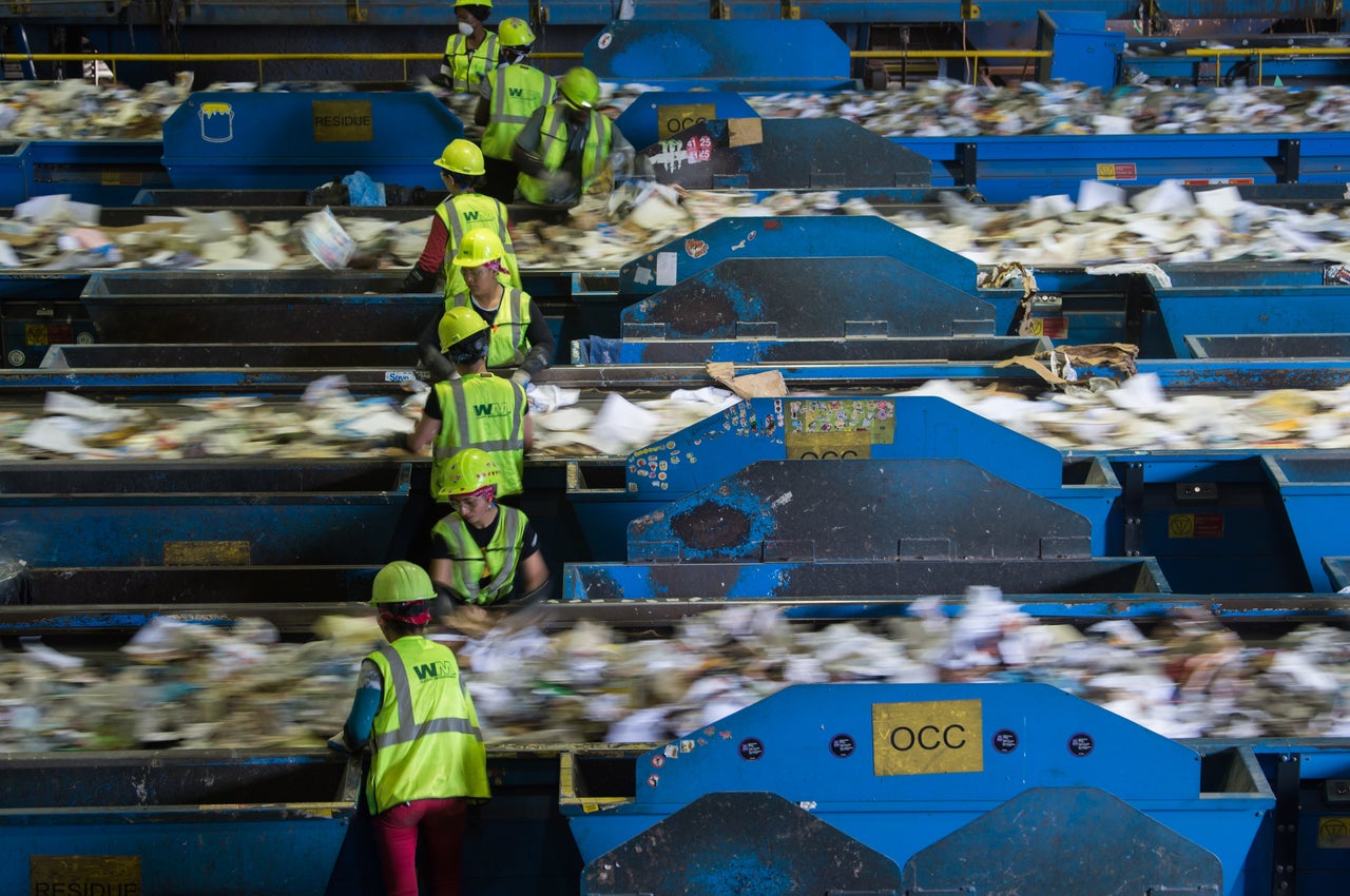 The Waste Management Material Recovery Facility in Elkridge, Maryland, says it's had to pay to get rid of huge amounts of paper and plastic that it would have normally sold to China.