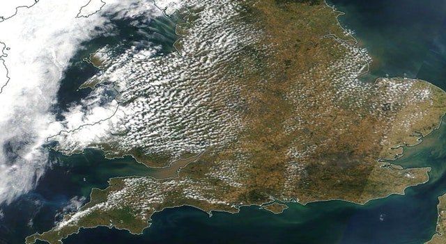 A satellite illustration of the UK on July 15.