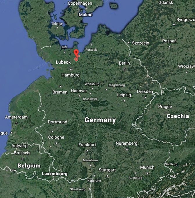 Luebeck is in the north west of Germany.