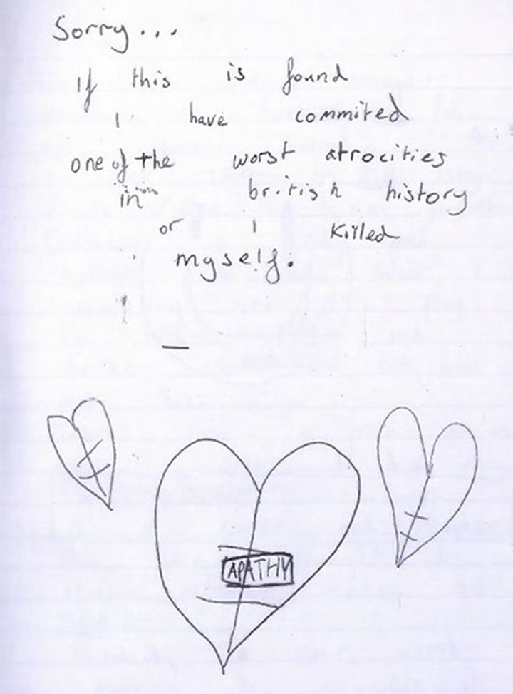 A page from a diary kept by the older boy.