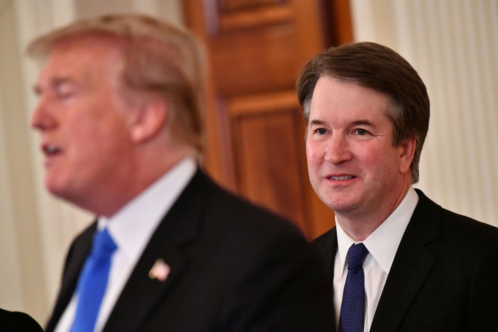 President Donald Trump with his Supreme Court nominee, Brett Kavanaugh.