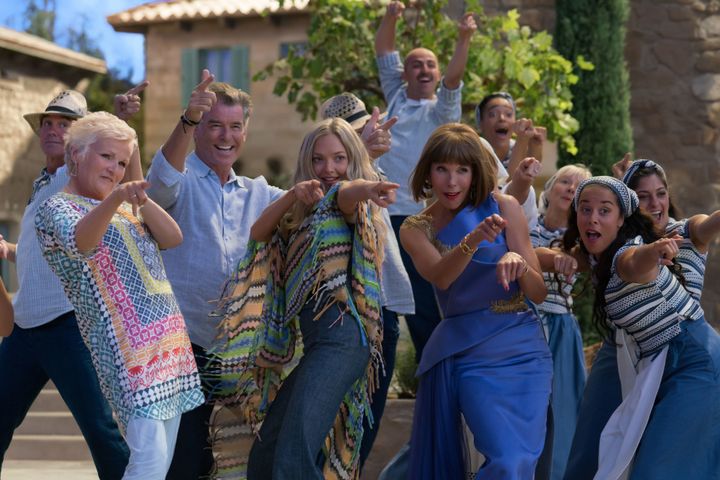 In character with her 'Mamma Mia! 2' co-stars