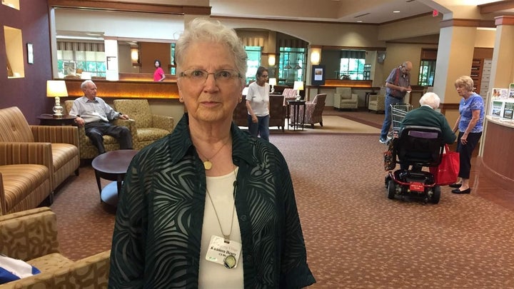 Kathleen Henry, 80, leads voter registration at Greenspring retirement community in Springfield, Virginia. New mobile polling