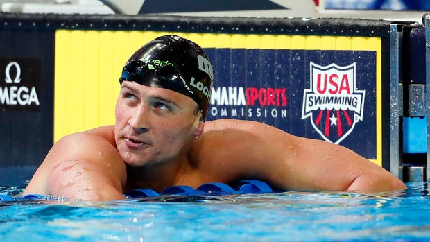 Ryan Lochte reacts after the men's freestyle 200m finals in the U.S. Olympic swimming team trials at CenturyLink Center in Omaha, Nebraska, U.S. on June 28, 2016.  Mandatory Credit: Rob Schumacher-USA TODAY Sports/File Photo