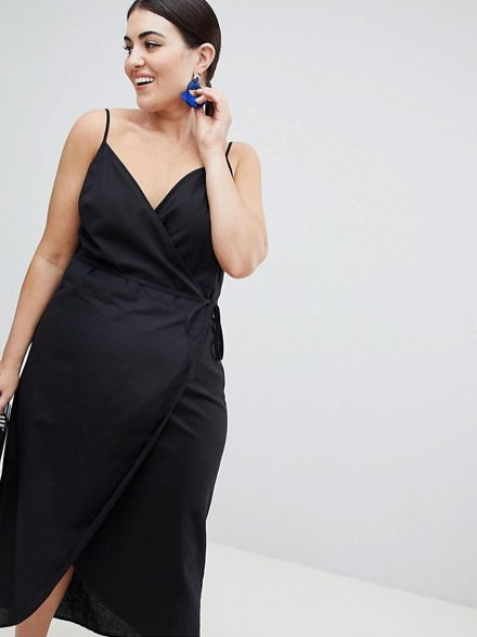 Plus size linen wrap hot sale dress