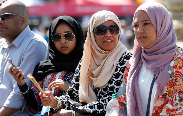 Women attend Eid Festival 2017 in London. A British hate-monitoring group said in-person Islamophobic incidents in the U.K. rose 30 percent from 2016 to 2017.