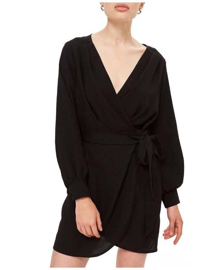 nordstrom black wrap dress