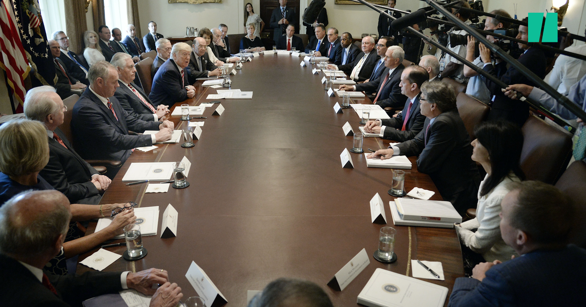 Trump Holds First Full Cabinet Meeting | HuffPost Videos
