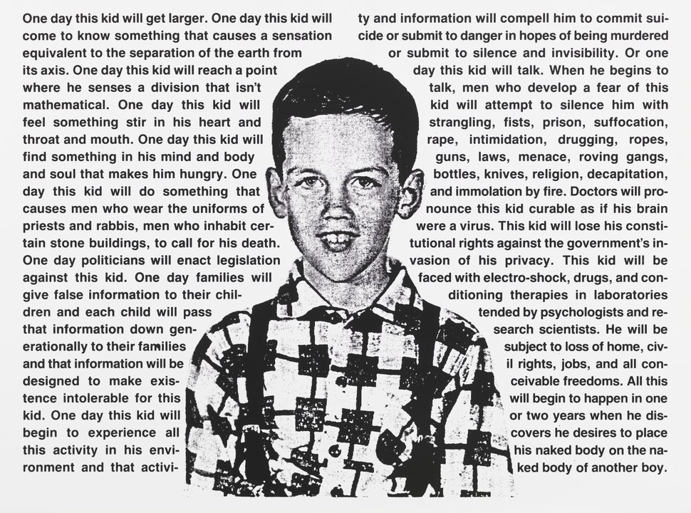 David Wojnarowicz, Untitled (One day this kid . . .), 1990. Photostat, 30 × 40 1/8 in. (76.2 × 101.9 cm). Edition