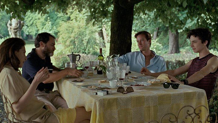 Amira Casar, Michael Stuhlbarg, Armie Hammer and Timothée Chalamet in "Call Me by Your Name."