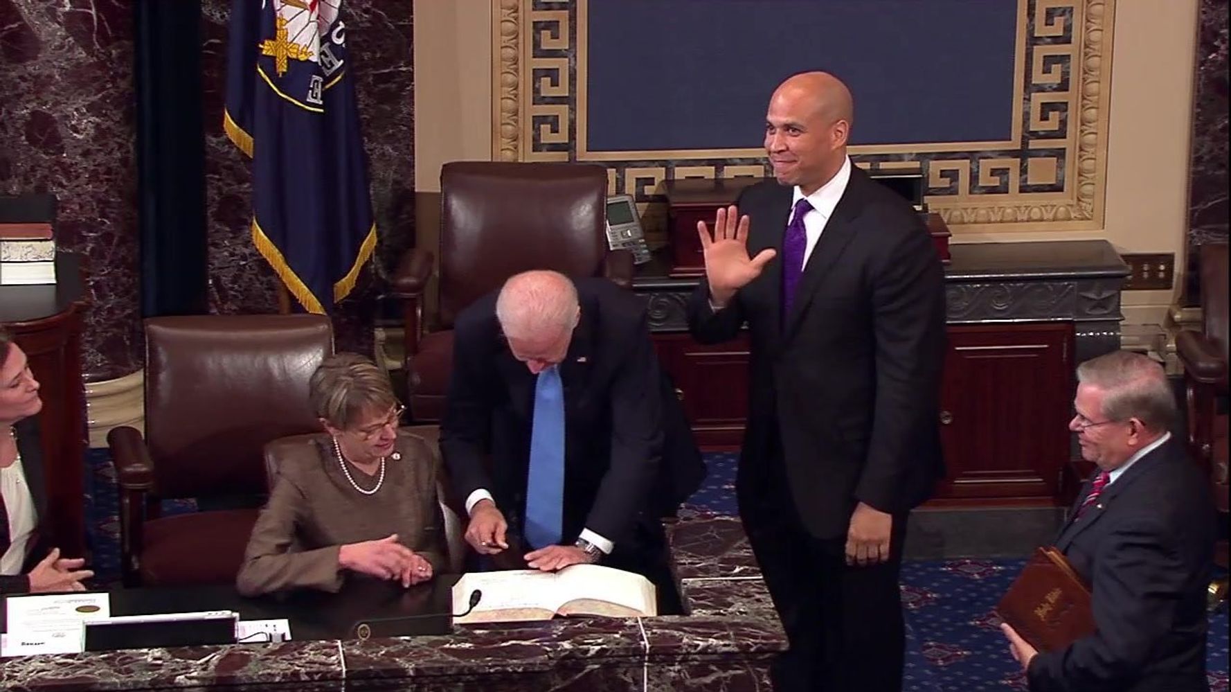 Cory Booker Sworn In As U S Senator Huffpost Videos