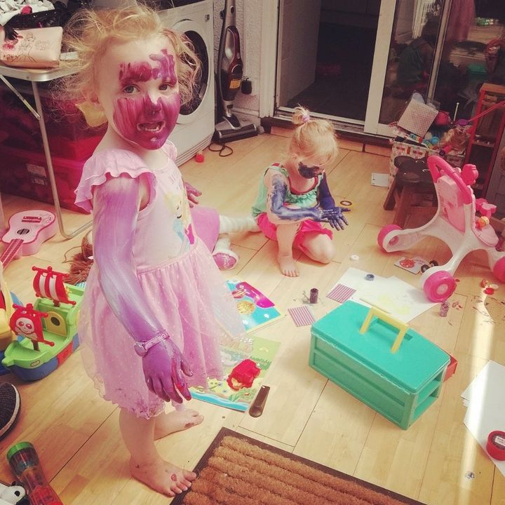 Penelope and Renesmee got a little carried away with the paint. 