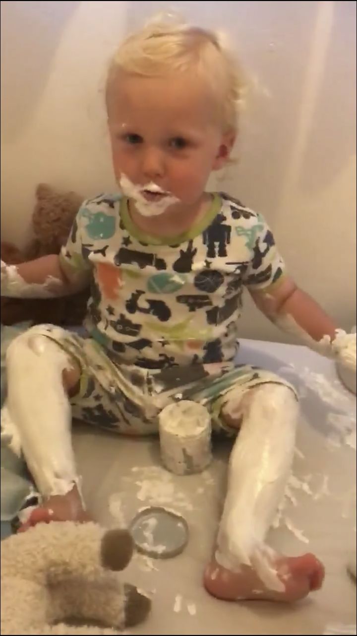 Toddlers + lotion = nightmare.