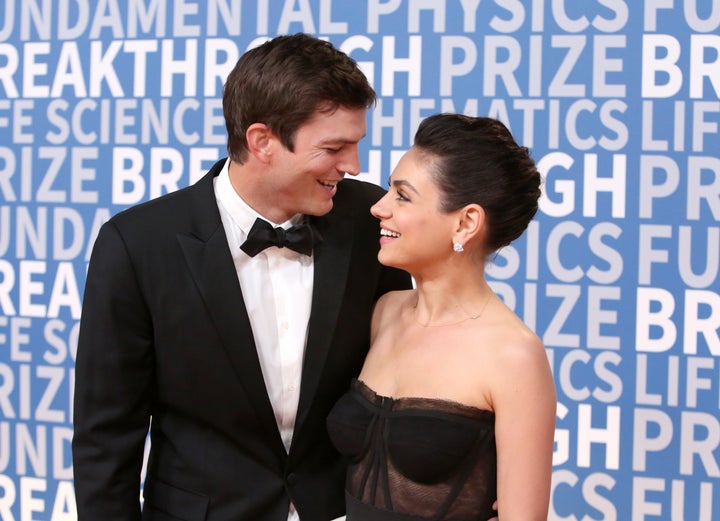 Ashton Kutcher and Mila Kunis at the 2018 Breakthrough Prize on Dec. 3, 2017. 