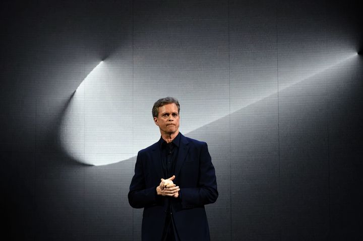 Nike CEO Mark Parker speaks at an event in March 2016. His company was jolted by reports of widespread sexual misconduct earlier this year.