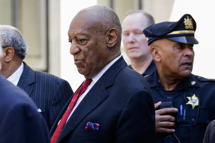 Cosby comes out of the courthouse after being found guilty of sexual assault on April 26, 2018, in Norristown, Pennsylvania. 