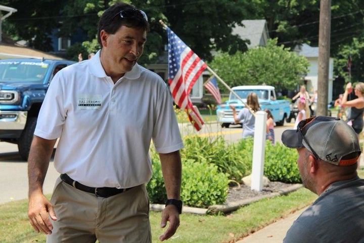 Republican Troy Balderson, a conservative state senator, campaigns in Ohio's 12th Congressional District.