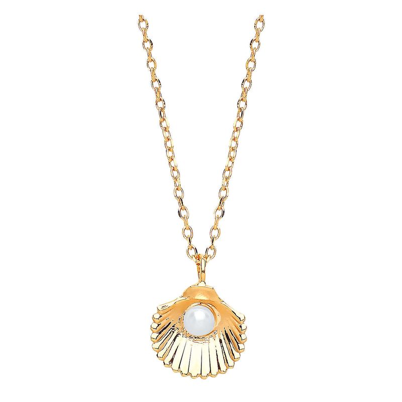 Rose Gold Shell Freshwater Pearl Pendant Necklace, £19, <a href=