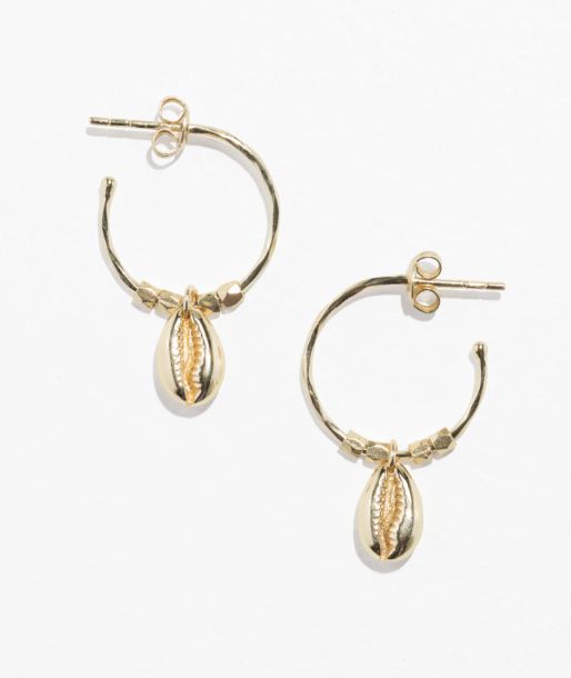 Puka Shell Hoop Earrings, £13, <a href=