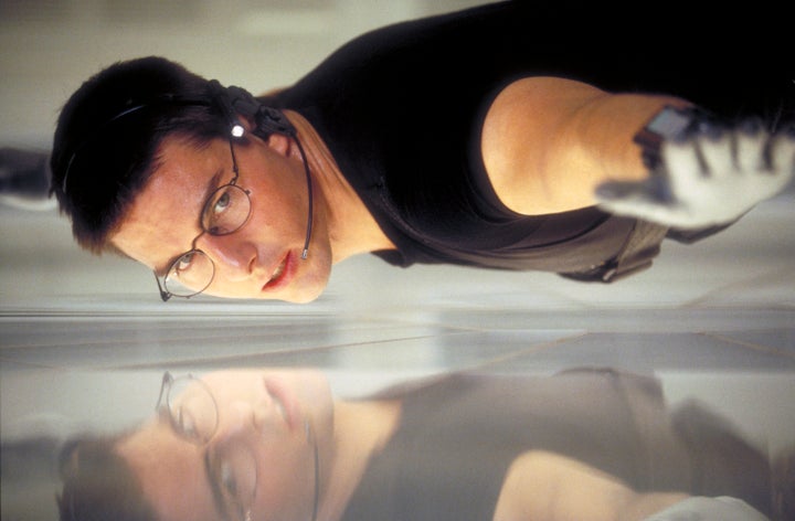 Tom Cruise as Ethan Hunt (and himself?!) in a scene from the first “Mission: Impossible” film in 1996.