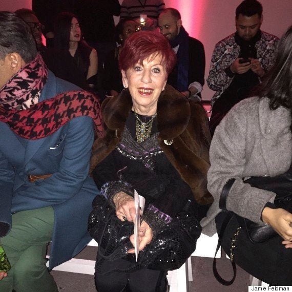 Nana sitting front row at NYFW, 2015. 