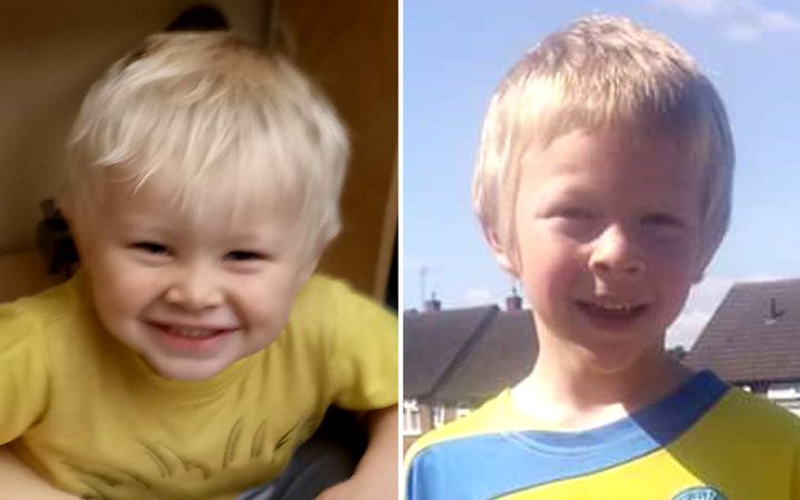 Two-year-old Casper Platt-May (left) and six-year-old Corey Platt-May