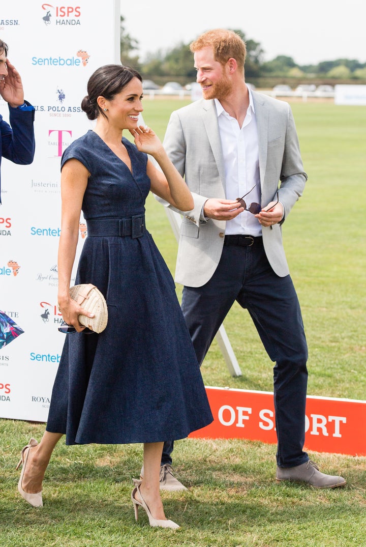 Prince Harry and Meghan, Duchess of Sussex, head off to lunch.