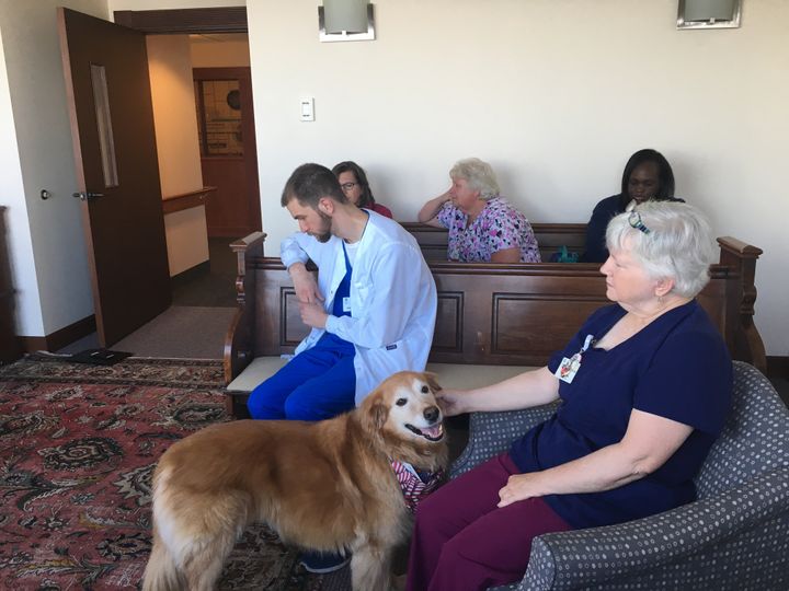 In a meditation room overlooking Lake Erie, hospice workers honor their former patients who died in previous days by holding a ceremony before or after their Monday and Thursday shifts at the David Simpson Hospice House in Cleveland. They ring Buddhist meditation chimes, read poetry or listen to music pertaining to death.