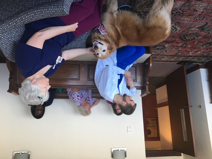 In a meditation room overlooking Lake Erie, hospice workers honor their former patients who died in previous days by holding a ceremony before or after their Monday and Thursday shifts at the David Simpson Hospice House in Cleveland. They ring Buddhist meditation chimes, read poetry or listen to music pertaining to death.