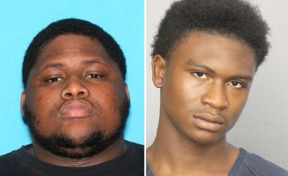 Robert Allen, left, was taken into custody on Wednesday in Georgia. Trayvon Newsome, right, remains at large.