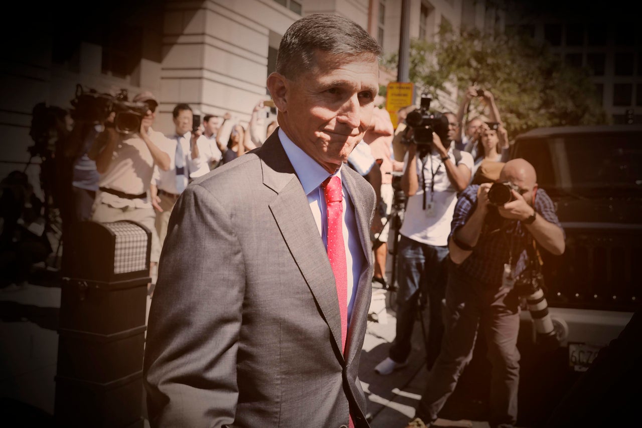 Michael Flynn, former national security adviser to President Donald Trump, leaves the federal courthouse in Washington, D.C., after a pre-sentencing hearing on July 10.