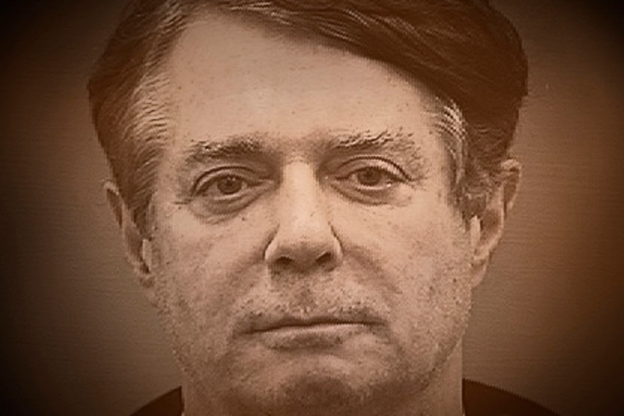 Former Trump campaign manager Paul Manafort in a booking photo from the Alexandria Sheriff’s Office in Virginia.