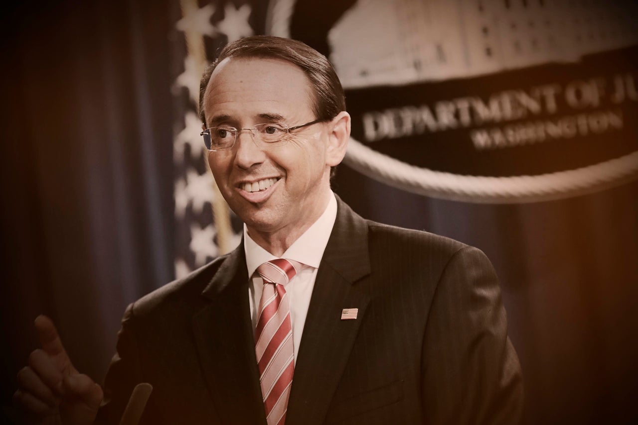 Deputy Attorney General Rod Rosenstein announces indictments against 12 Russian intelligence agents on July 13.