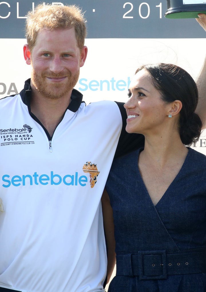 The two pose for pictures after the Sentebale Polo 2018 Cup in Windsor, England. 