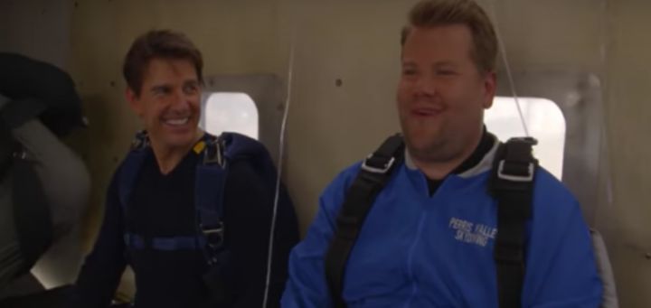 Tom Cruise and (a very nervous) James Corden.